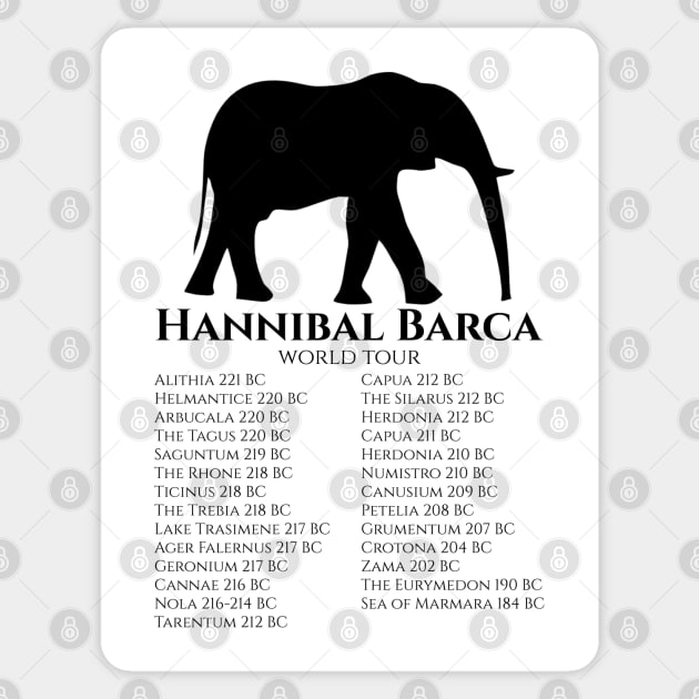 Hannibal Barca World Tour - Roman History Second Punic War Sticker by Styr Designs